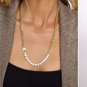 Melinda Maria Gold Necklace with White Accents